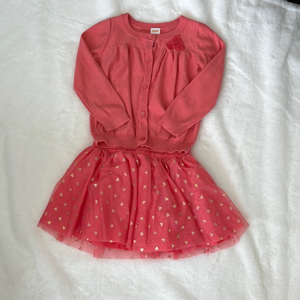 Gymboree orange cardigan/skirt 2 piece set size 4